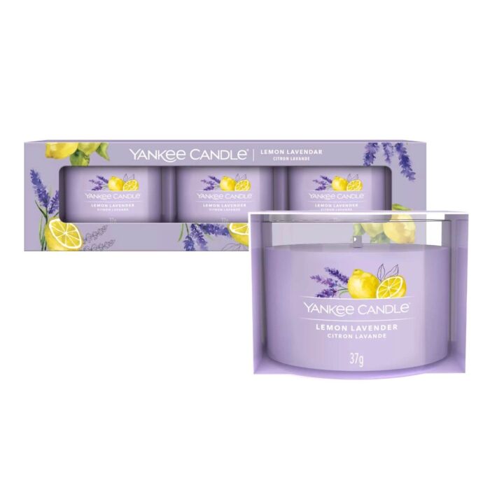 Yankee Candle - 3 Filled Votive Candles - Lemon Lavender